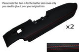 RED STITCH 2X REAR DOOR ARMREST LEATHER SKIN COVERS FITS HONDA CRV 2006-2012
