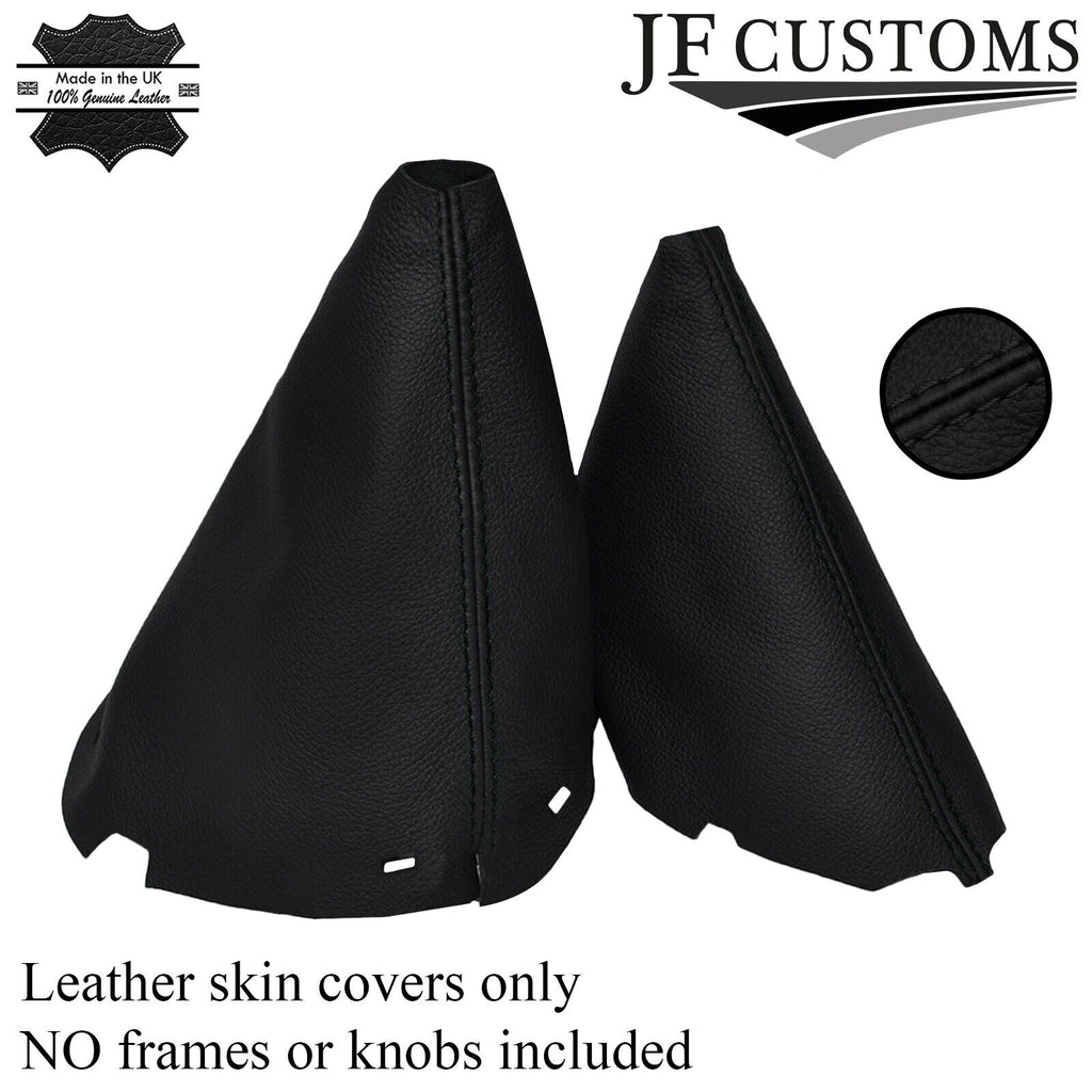 BLACK STITCH FITS NISSAN NAVARA D40 06-12 LEATHER GEAR & HANDBRAKE GAITERS