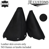BLACK STITCH FITS NISSAN NAVARA D40 06-12 LEATHER GEAR & HANDBRAKE GAITERS