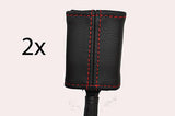 red stitch FITS PEUGEOT 306 1993-2002  2X FRONT SEAT BELT STALK LEATHER COVERS