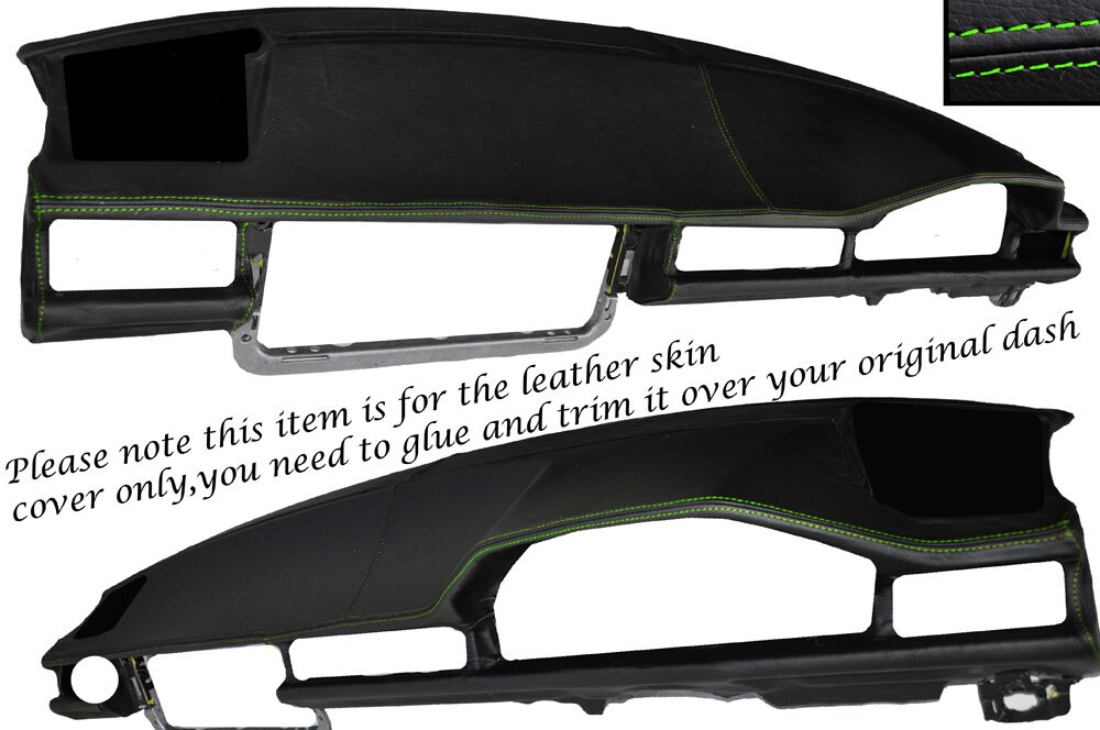 GREEN STITCH DASH DASHBOARD LEATHER SKIN COVER FITS MERCEDES E CLASS W124 83-95