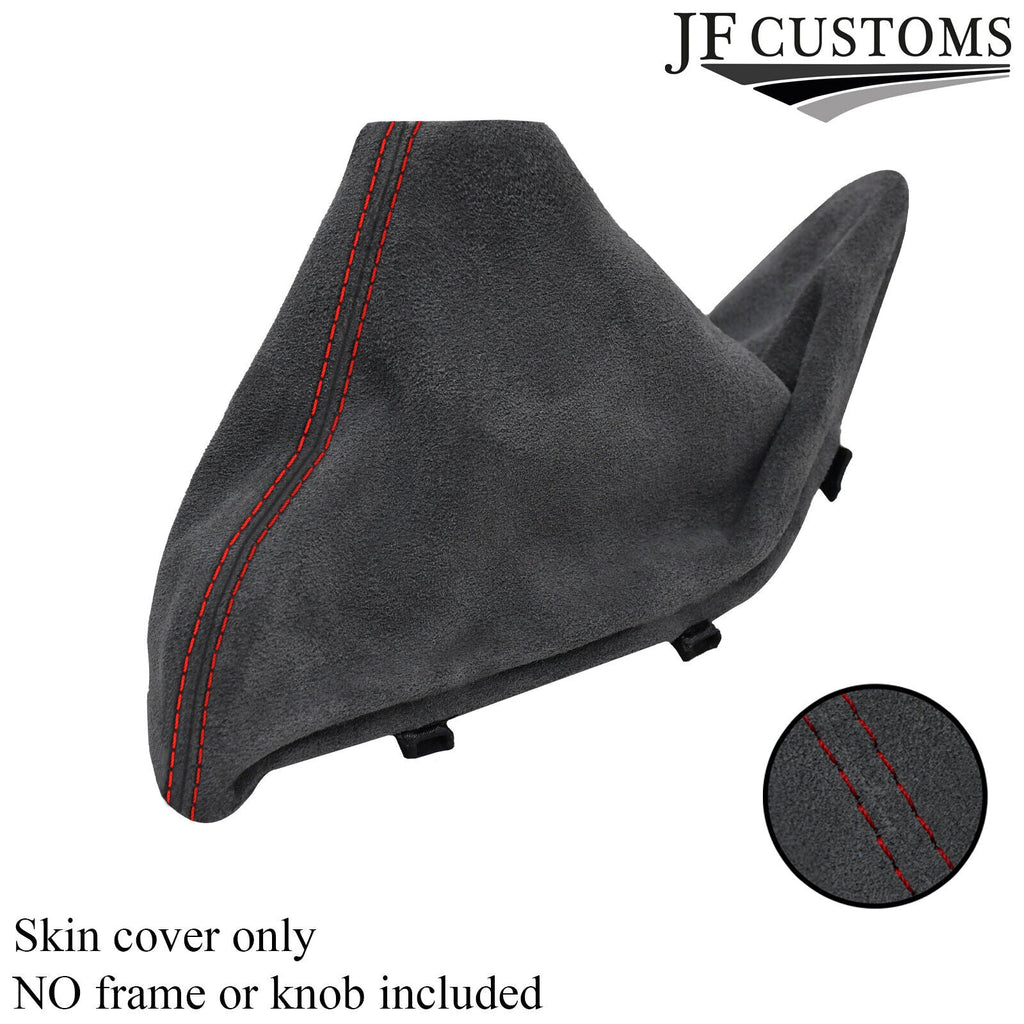 RED STITCH GREY SUEDE HANDBRAKE GAITER FOR BMW 1 F20 F21 2011-2018 CUSTOM NEW