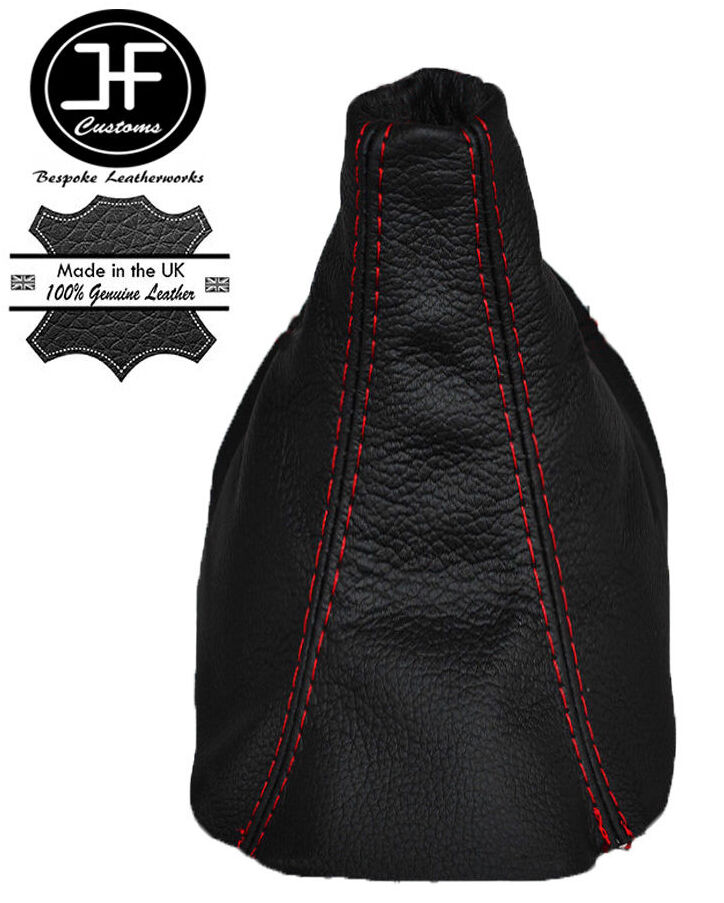 RED STITCH MANUAL LEATHER GEAR GAITER FITS SEAT IBIZA CORDOBA 6K2 6K5 99-02