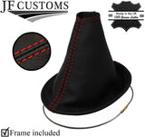 RED STITCH REAL LEATHER GEAR GAITER+METAL FRAME FITS NISSAN SENTRA SE R 07-12