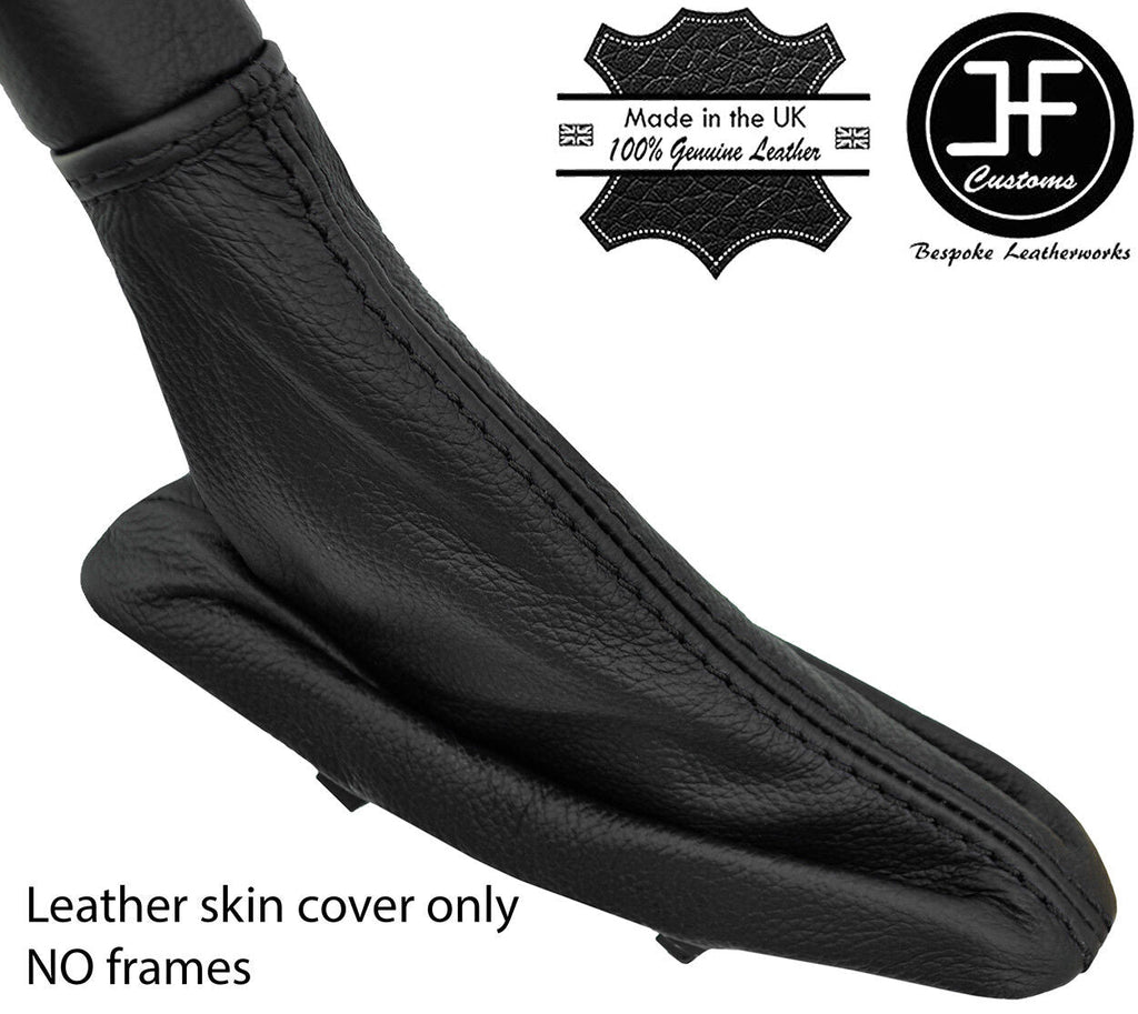 BLACK STITCH REAL LEATHER HANDBRAKE GAITER FITS VOLVO V40 2012-2018 CUSTOM NEW