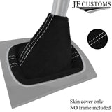 WHITE STITCHING REAL SUEDE MANUAL GEAR GAITER FITS AUDI A3 8P 2004-2012