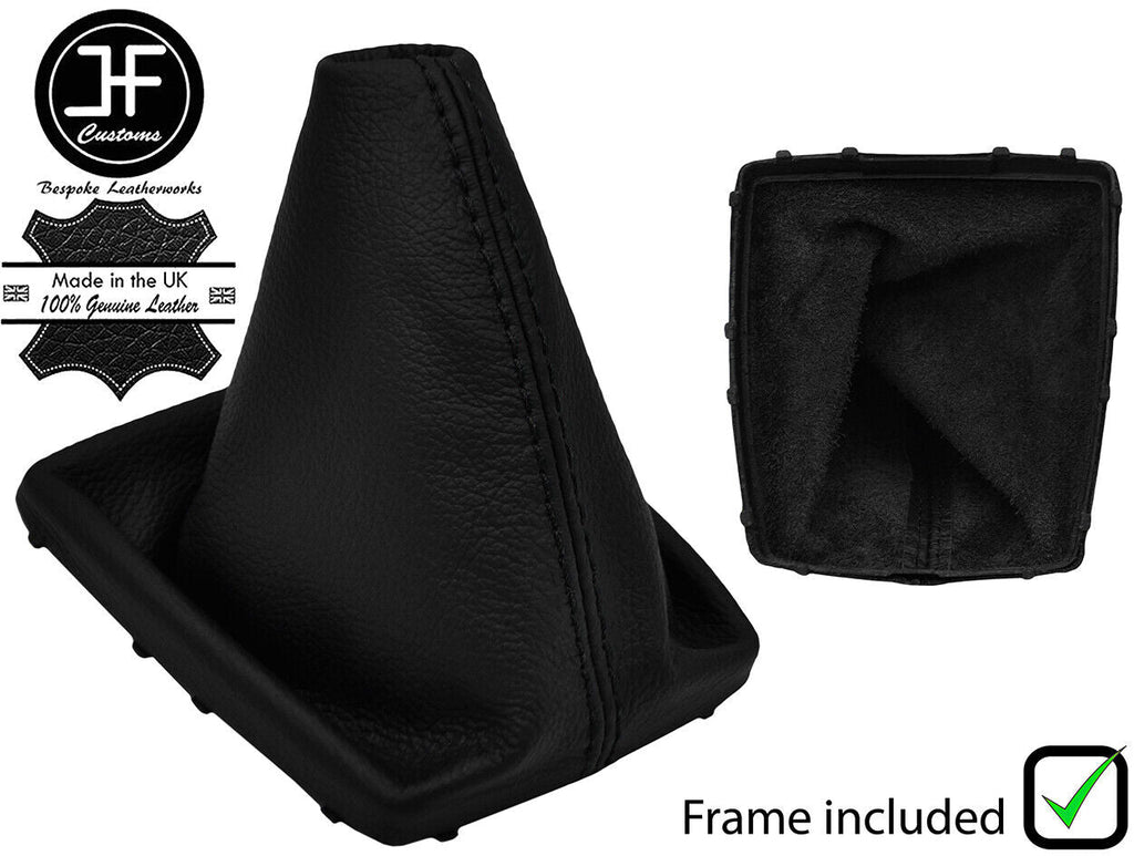 BLACK STITCH FOR FORD FOCUS FL 08-2011 GEAR GAITER LEATHER WITH PLASTIC FRAME