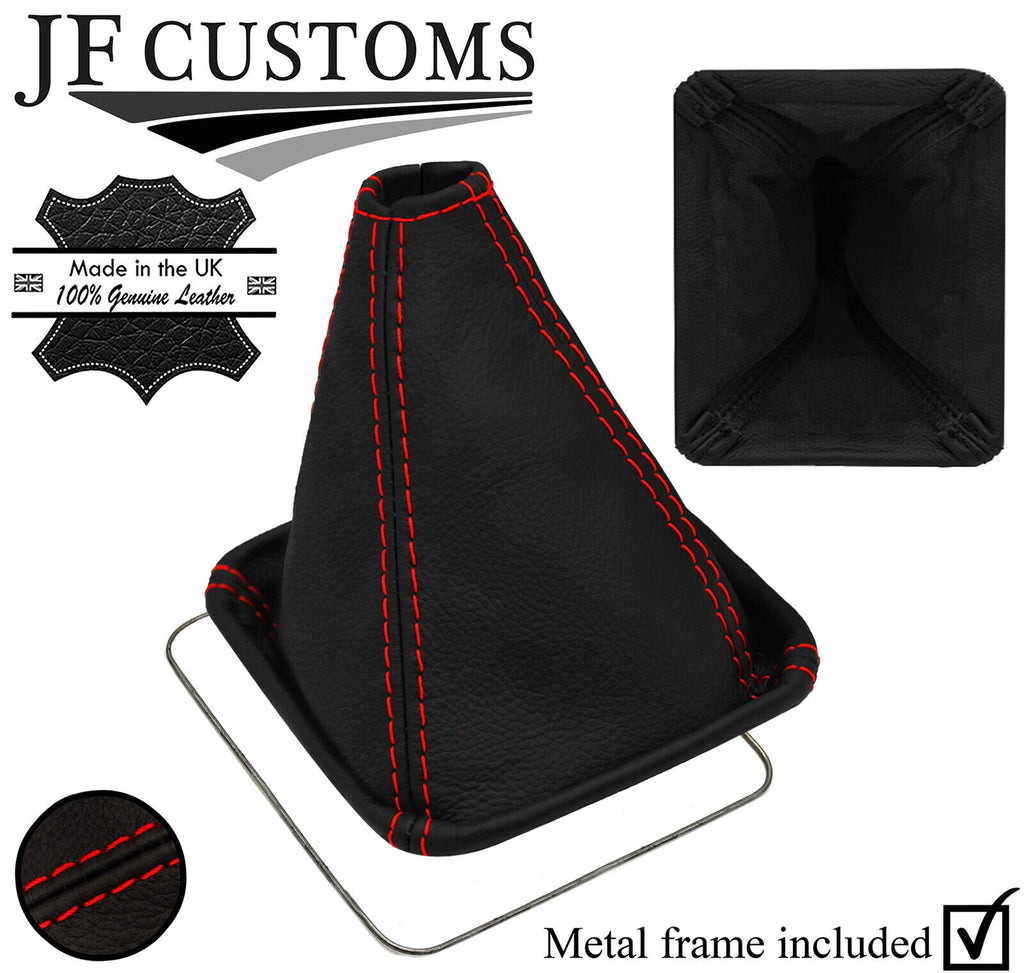 RED STITCHING LEATHER 6 SPEED GEAR GAITER +METAL FRAME FITS X-TRAIL T30 04-07