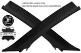 BLACK STITCH 2X A PILLAR REAL LEATHER COVERS FITS BMW X5 E53 2000-2006