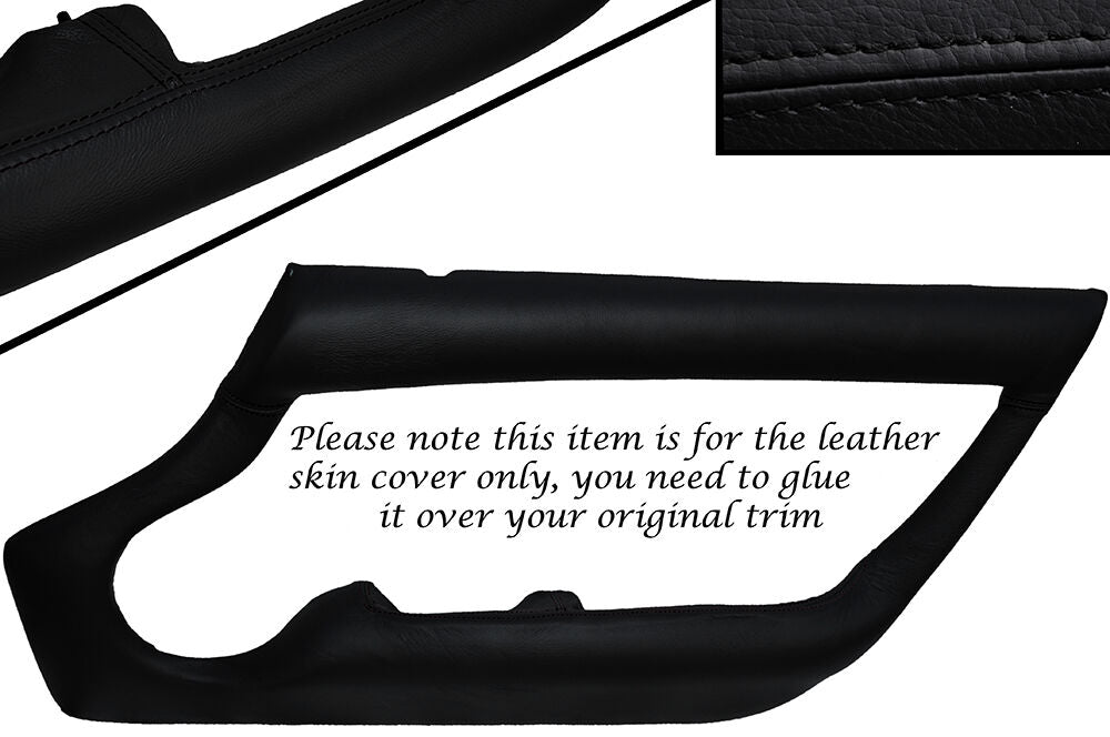 BLACK STITCHING 2X OUTER DOOR CARD TRIM LEATHER SKIN COVERS FITS TVR CHIMERA