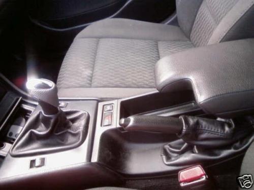 FITS BMW E46 BLACK STITCH LEATHER SET OF NEW GAITERS BLACK CUSTOM NEW MADE IN UK