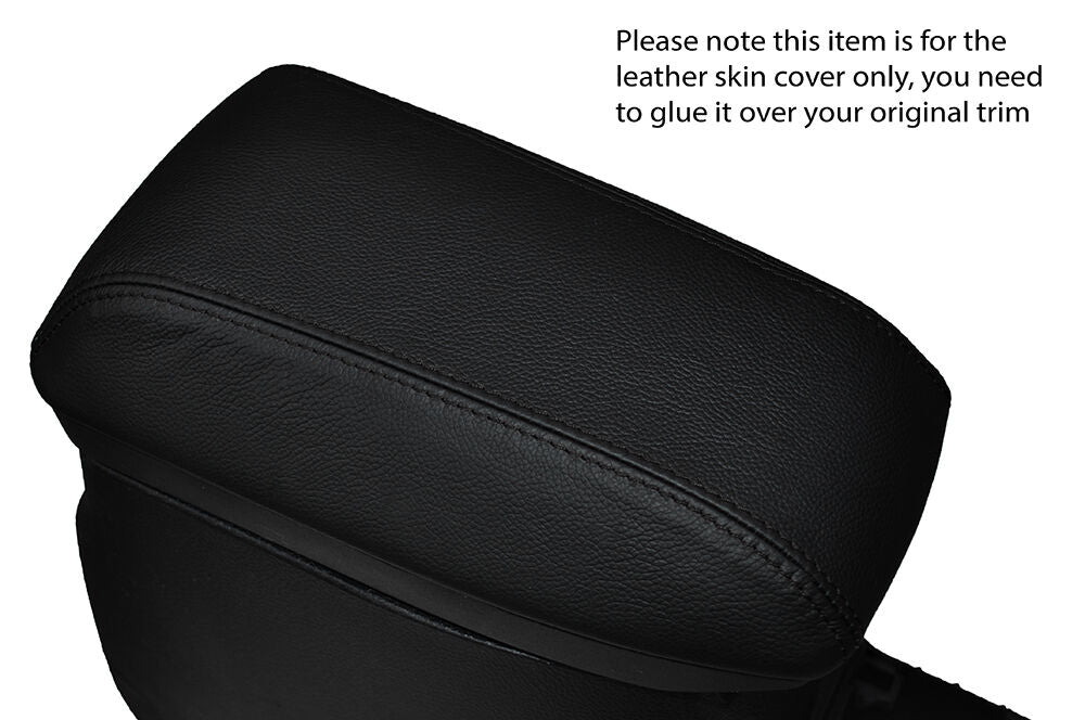 BLACK STITCH ARMREST LEATHER SKIN COVER FITS TOYOTA AURIS 2012-2015 CUSTOM NEW