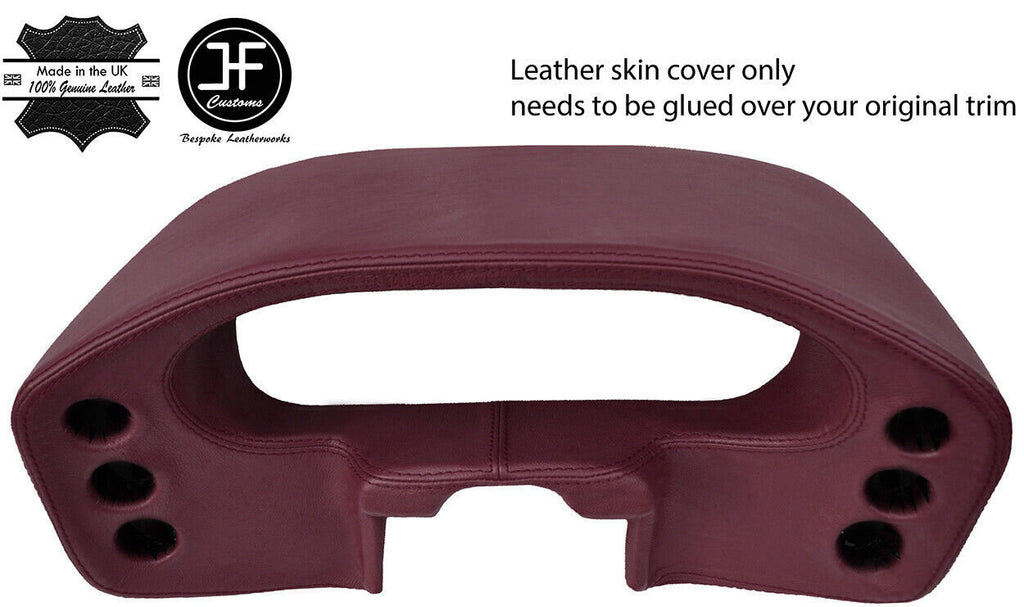 BURGUNDY REAL LEATHER SPEEDO DASH POD COVER FOR PORSCHE 928 1978-1989 CUSTOM NEW
