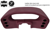 BURGUNDY REAL LEATHER SPEEDO DASH POD COVER FOR PORSCHE 928 1978-1989 CUSTOM NEW