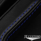 R BLUE STITCH LEATHER COVERED STEERING WHEEL TRIMS+FRAMES FOR FORD MUSTANG 10-14