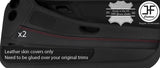 RED STITCH 2X MID DOOR CARD TRIM LEATHER COVERS FOR BMW 8 SERIES E31 90-99