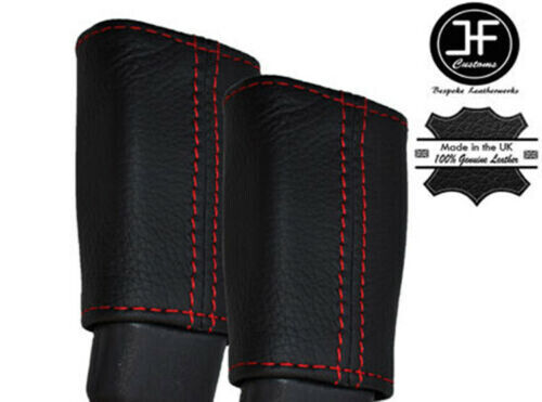 RED STITCHING 2X SEAT BELT REAL LEATHER COVERS FOR BMW 8 SERIES E31 1990-1999