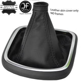 BLACK STITCHING TOP GRAIN REAL LEATHER GEAR GAITER FOR FIAT TIPO II MK2 2015+