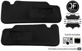 BLACK CROSS STITCH 2X SUN VISORS REAL LEATHER COVERS FOR MAZDA 3 2009-2013