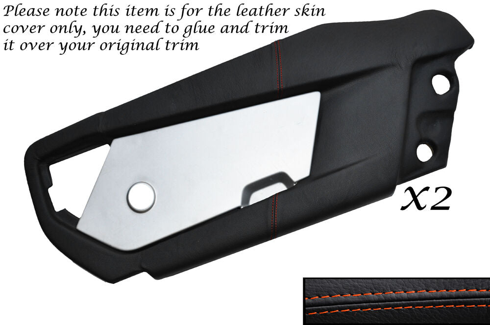 ORANGE STITCH 2X OUTER DOOR SKIN COVERS FITS VAUXHALL OPEL VX220 SPEEDSTER 00-06