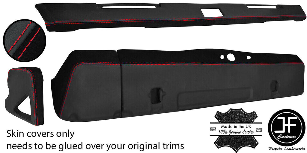 RED STITCH DASH DASHBOARD KIT LEATHER&SUEDE COVERS FOR DEFENDER 90 110 83-06