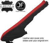 BLACK & RED STRIPE LEATHER HANDBRAKE GAITER FOR FORD ESCORT MK5 RS COSWORTH