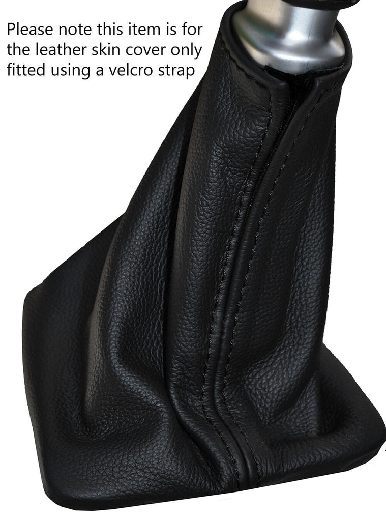 BLACK STITCH MANUAL LEATHER GEAR GAITER FITS KIA VENGA 2010-2015 CUSTOM NEW