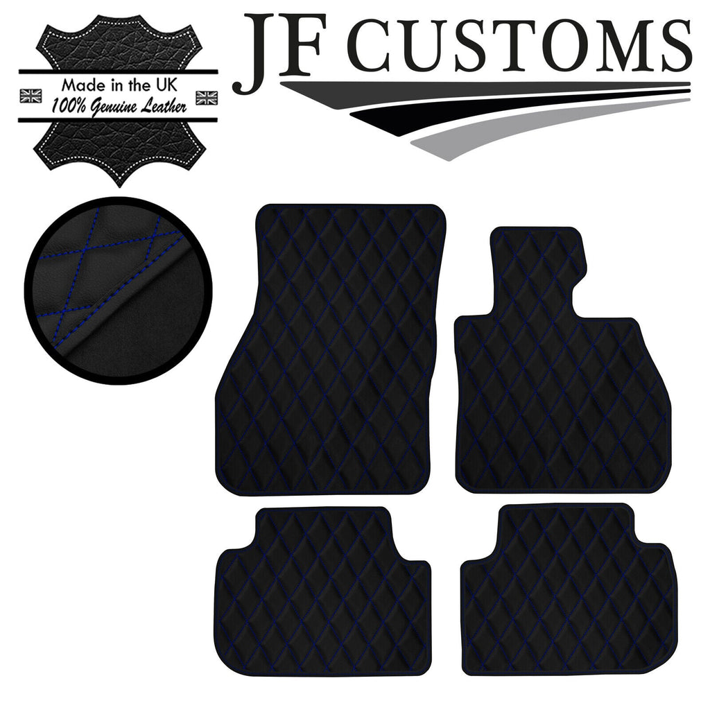 BLUE DIAMOND STITCH VINYL 4X TAILORED FLOOR MAT CARPETS FOR BMW F40 19-21