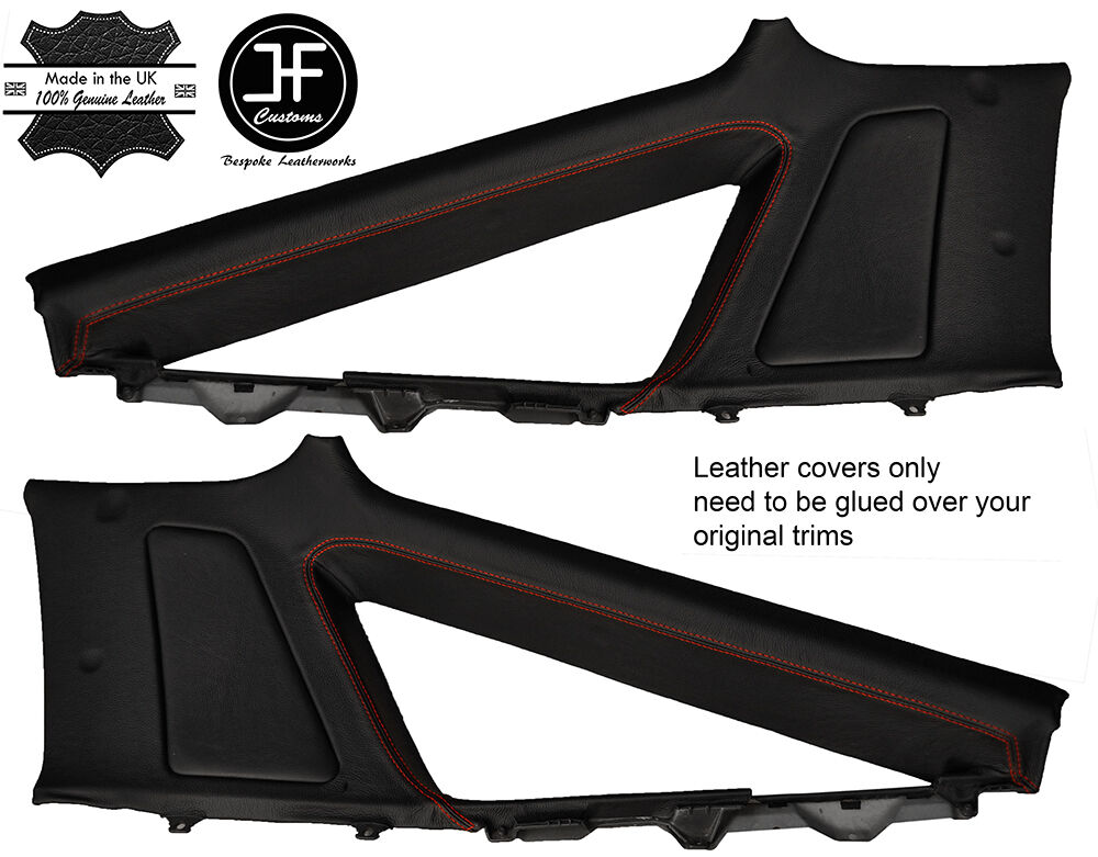 RED STITCH 2X UPPER REAR QUARTER PANEL LTHR COVER FITS TOYOTA SUPRA MK3 86-93