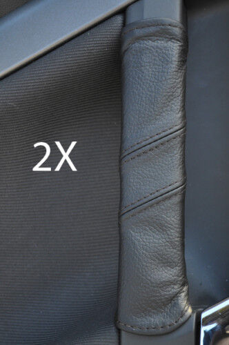 FITS VECTRA C 2X DOOR HANDLE COVERS black stitch CUSTOM NEW MADE IN UK