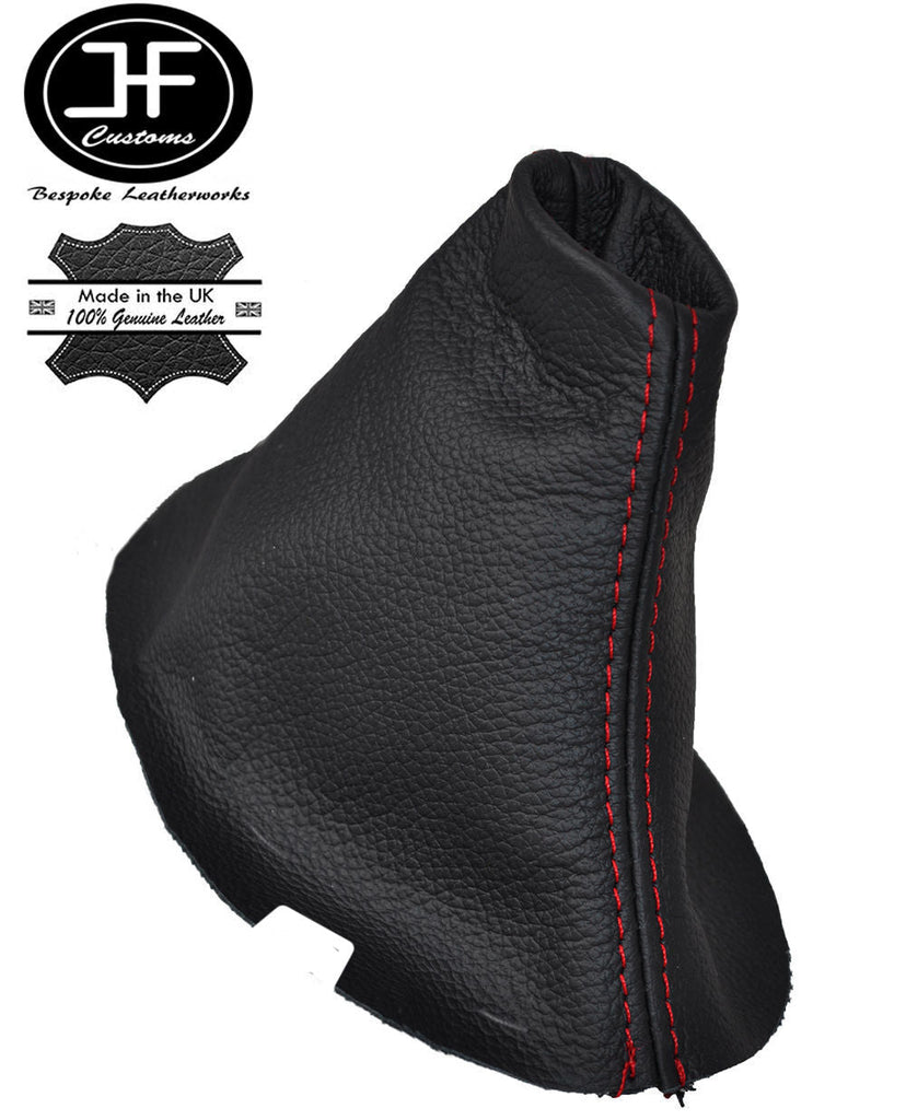 RED DOUBLE STITCH MANUAL REAL LEATHER GEAR GAITER FOR VOLVO C30 C70 S40 V50