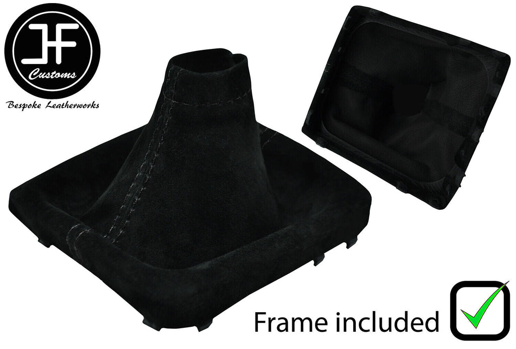 BLACK STITCH SUEDE GEAR GAITER + PLASTIC FRAME FOR SUBARU IMPREZA WRX 2015-2019