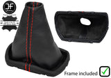 RED STITCH LEATHER AUTOMATIC DSG GEAR+PLASTIC FRAME FITS SKODA FABIA 11-15