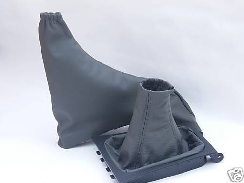 DARK GREY FITS ASTRA H MK5 GEAR & HANDBRAKE GAITER REAL LEATHER CUSTOM NEW