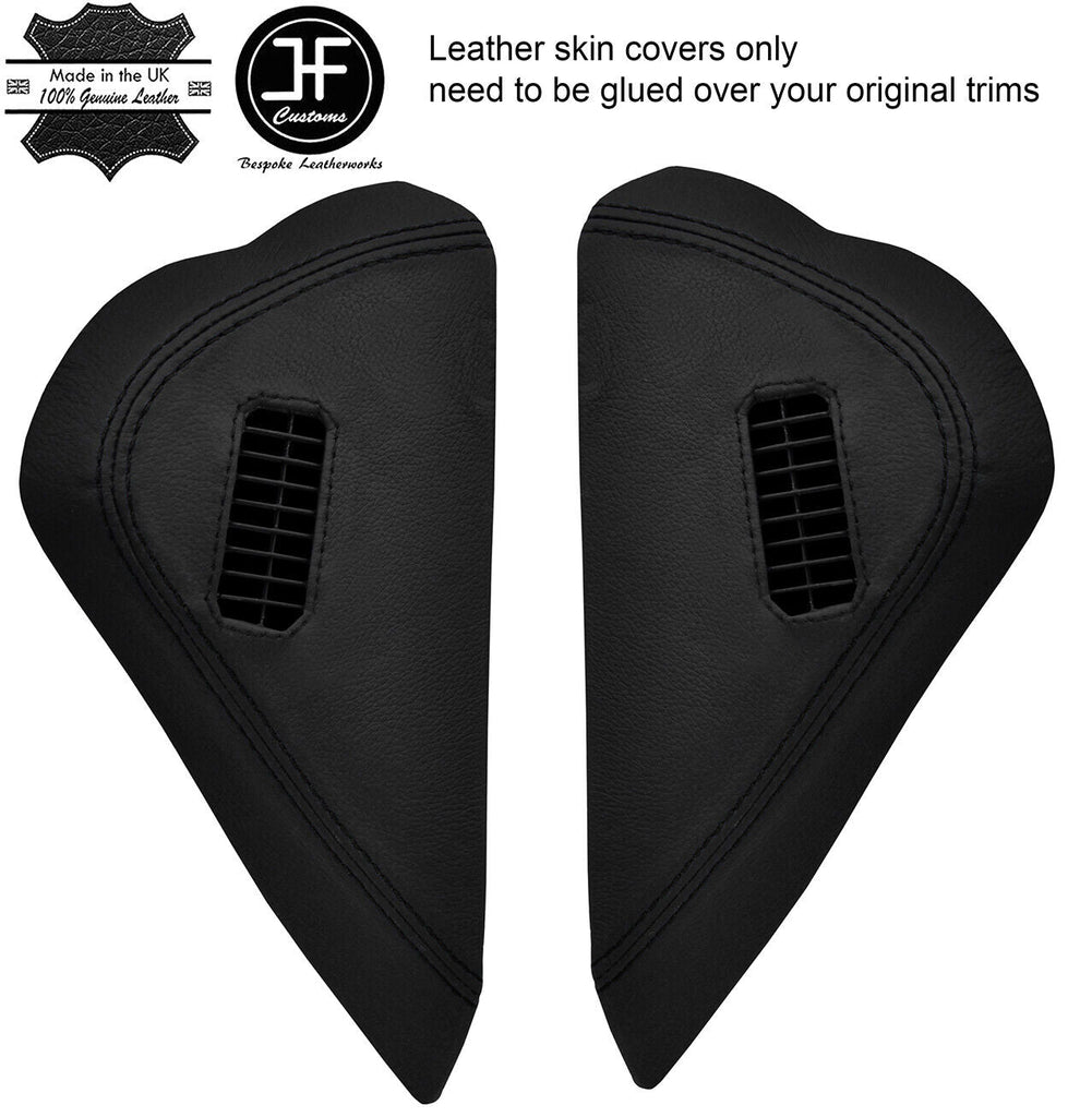 BLACK STITCH 2X END DASH SIDE TRIM LEATHER COVER FITS NISSAN GT-R GTR R35 09-17