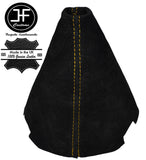 YELLOW STITCH MANUAL BLACK SUEDE GEAR GAITER FOR CITROEN C2 2003-2009 CUSTOM NEW