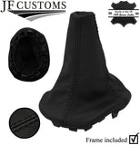 BLACK STITCH LEATHER MANUAL GEAR GAITER + PLASTIC FRAME FITS FIAT MAREA 96-2002