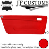 RED LEATHER 2X FRONT DOOR CARD COVER FOR LANCIA BETA VOLUMEX COUPE JF2