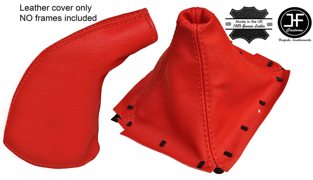 RED REAL LEATHER GEAR & HANDBRAKE GAITER FITS MAZDA MX5 MIATA EUNOS MK1 90-97