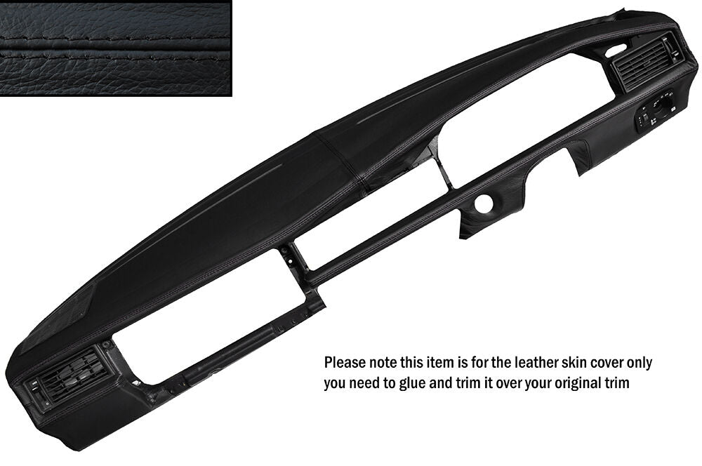 BLACK STITCHING DASH DASHBOARD LEATHER SKIN COVER FITS MERCEDES W201 190 190E