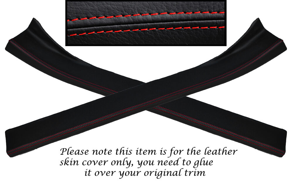 RED STITCH 2X DOOR SILL TRIM SKIN COVERS FITS NISSAN 350Z 2002-2009 CUSTOM NEW