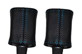 BLUE STITCH FITS FORD TRANSIT CONNECT 02-12 2X SEAT BELT LEATHER COVERS