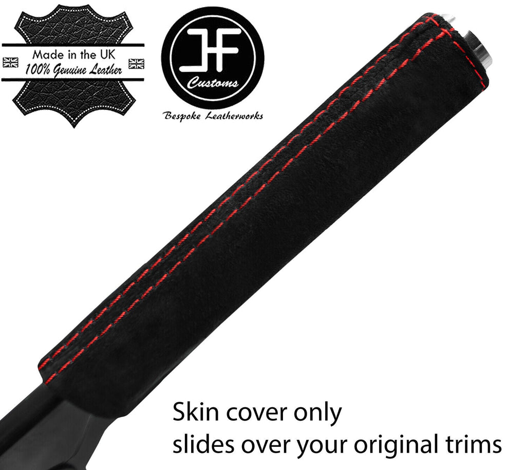 RED STITCH SUEDE HANDBRAKE HANDLE COVER FOR PEUGEOT 207 2006-2013 CUSTOM NEW