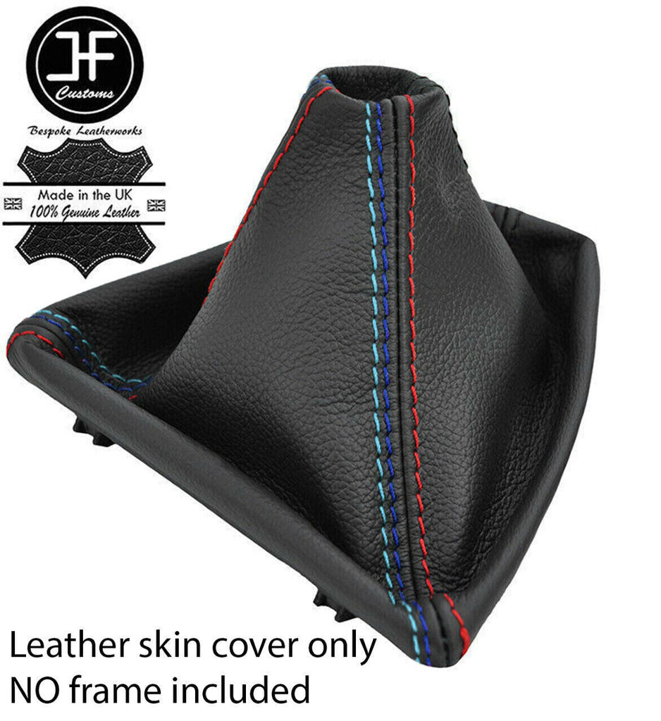 BLACK & TRI STITCH MANUAL LEATHER GEAR GAITER FOR BMW 5 SERIES F10 F11 2010-2016