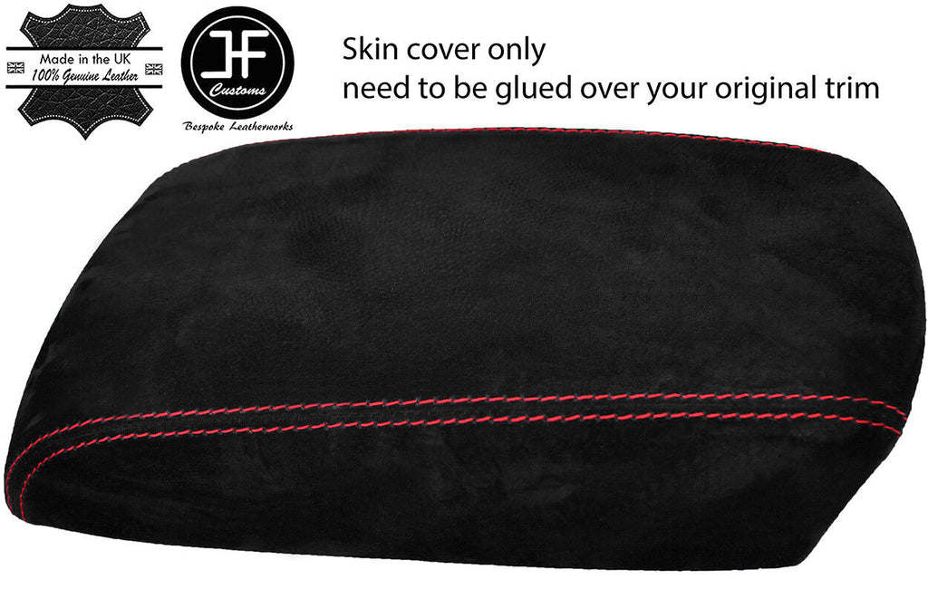 RED STITCHING REAL SUEDE ARMREST COVER FITS MAZDA CX5 CX-5 2012-2015 CUSTOM NEW