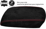 RED STITCHING REAL SUEDE ARMREST COVER FITS MAZDA CX5 CX-5 2012-2015 CUSTOM NEW