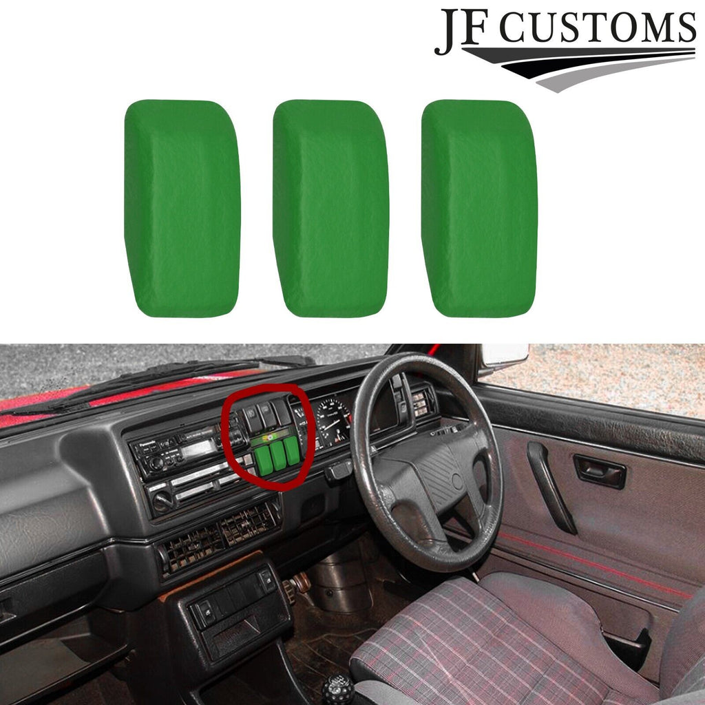 FOR VW GOLF MK2 JETTA 83-92 3X GREEN LEATHER DASHBOARD BLANK TRIMS + FRAMES