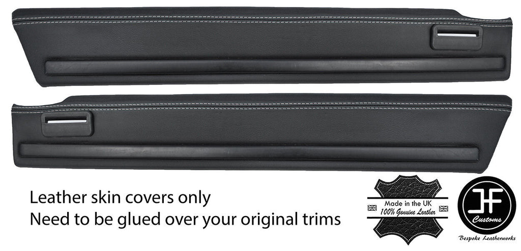 GREY STITCH 2X REAR DOOR CAPPING LEATHER COVERS FITS FORD ESCORT MK3 3 DOOR