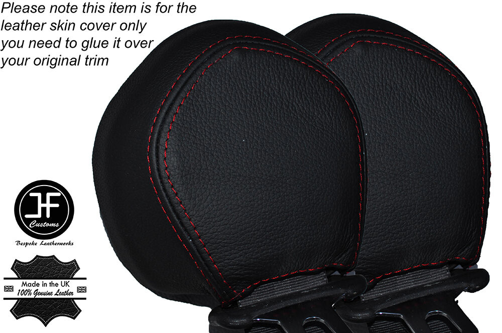 RED STITCH 2X REAR SEAT BELT TRIM COVERS FITS MITSUBISHI GTO 3000GT 1992-1999