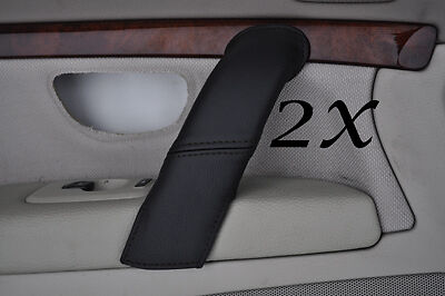 BLACK STITCH FITS VOLVO S80 2003-2006  2X FRONT DOOR HANDLE LEATHER COVERS